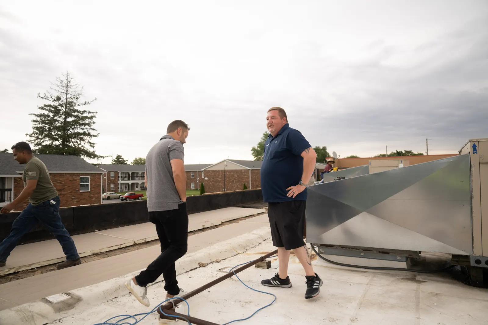 TPO membrane installation on Westfield commercial building
